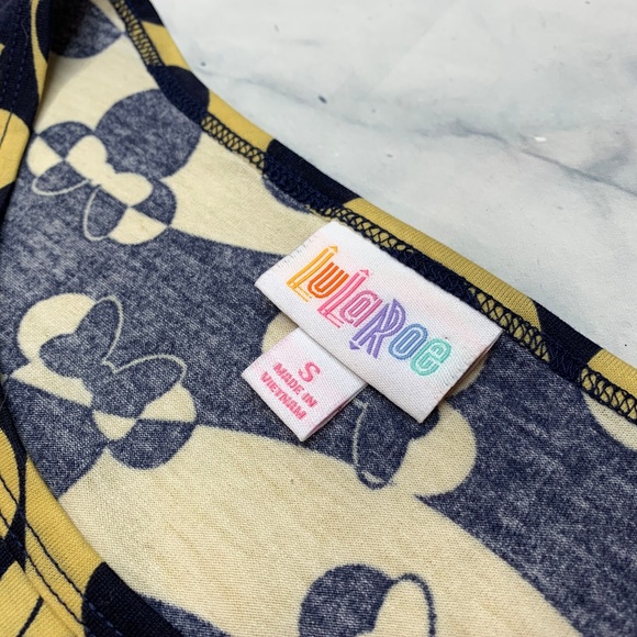 Lularoe Disney Minnie Mouse Blue Yellow Irma Tunic - Picture 5 of 8